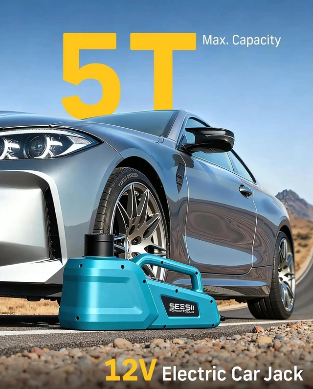 Alt view image 4 of 7 - SEESII Electric Car Jack kit 5 Ton 12V Remote Electric Floor Jack Lift for SUV