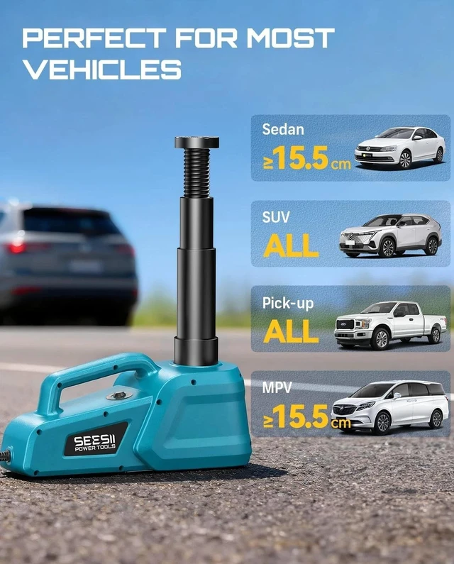 Alt view image 6 of 7 - SEESII Electric Car Jack kit 5 Ton 12V Remote Electric Floor Jack Lift for SUV