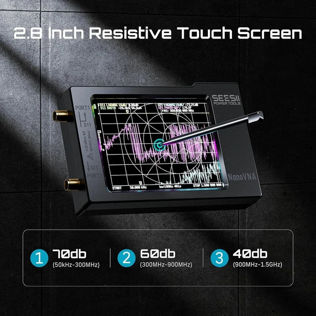 Alt view image 3 of 7 - Nano VNA Vector Network Analyzer 10KHz-1.5GHz Antenna Analyzer 2.8" Touch Screen
