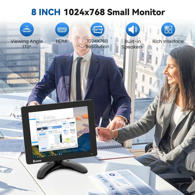 Alt view image 4 of 7 - 1024x600 7 inch Computer Screen HDMI VGA AV USB CCTV Security Monitor