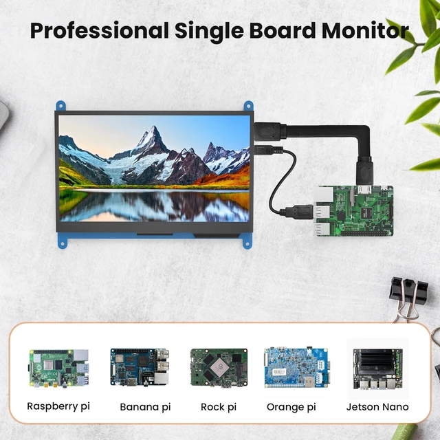 Alt view image 5 of 7 - 7 Inch Touchscreen Monitor for Raspberry Pi HDMI IPS 1024 X 600 Mini LCD Display