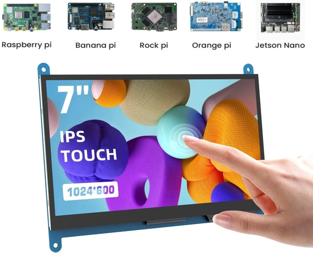 Main image of 7 Inch Touchscreen Monitor for Raspberry Pi HDMI IPS 1024 X 600 Mini LCD Display