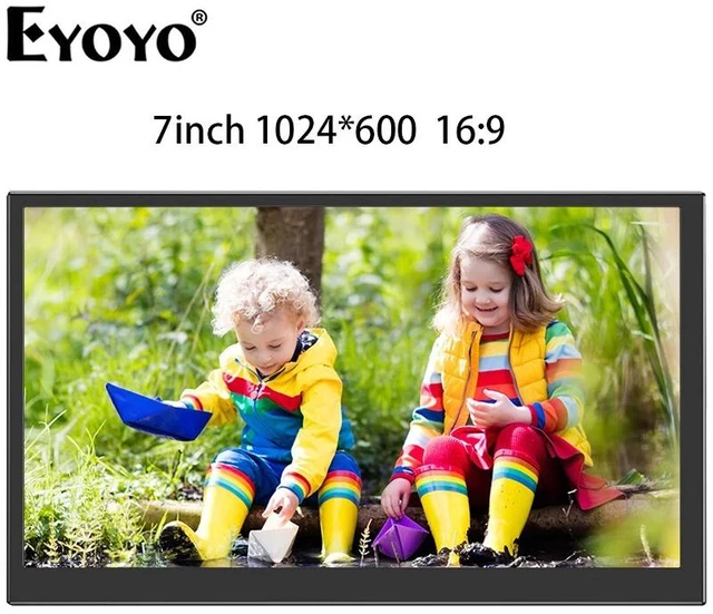 Alt view image 2 of 7 - Eyoyo 7" Mini Portable Screen for PC/TV/Camera/Gaming/Raspberry Pi with Speaker