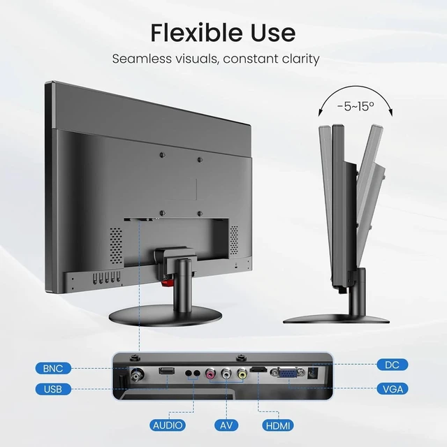 Alt view image 6 of 7 - 22 Inch 1080P HD Security Monitor HDMI VGA BNC AV USB for CCTV DVR NVR