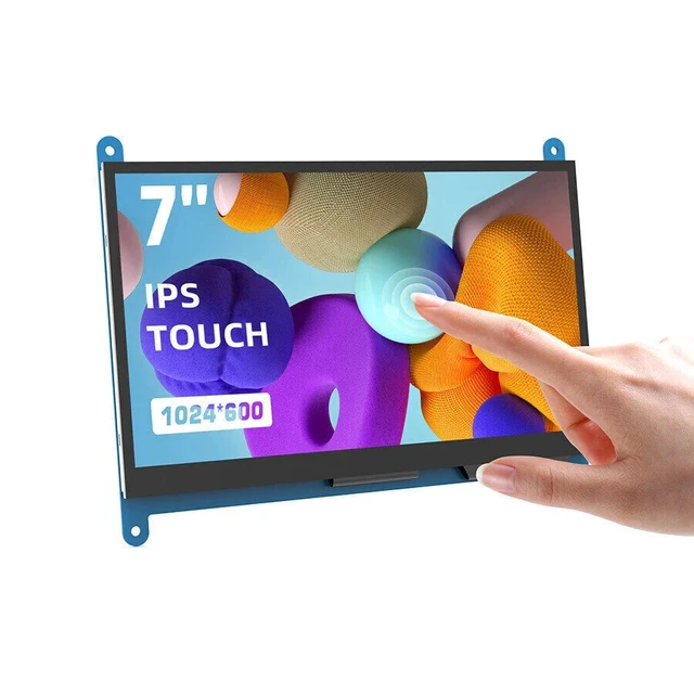 Alt view image 2 of 7 - 7 Inch Touchscreen Monitor for Raspberry Pi HDMI IPS 1024 X 600 Mini LCD Display