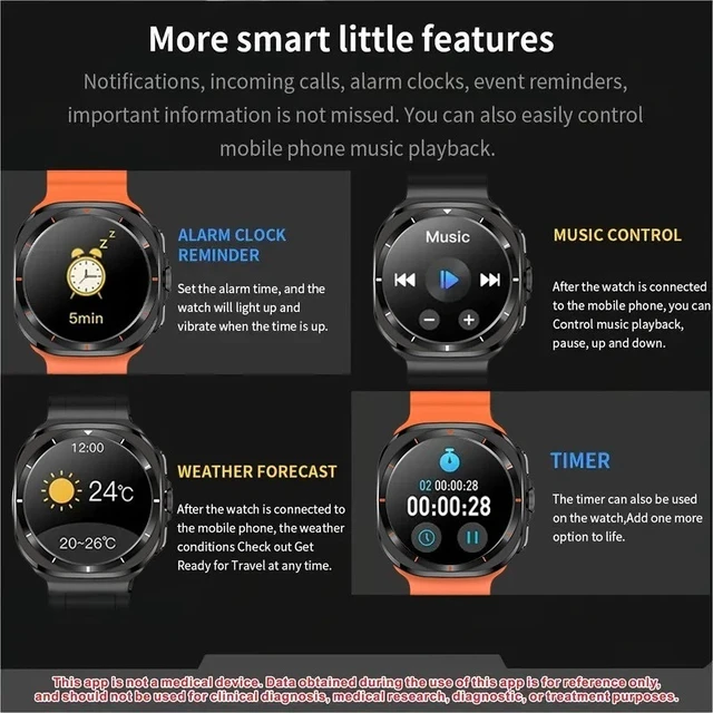 Alt view image 6 of 6 - Smart Watch with Phone Function Wristwatch Sports Watch for Android, iOS Black