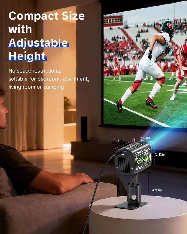 Alt view image 4 of 7 - O1 Projector 1080P 3D WiFi Bluetooth Netflix Video Home Theater Black