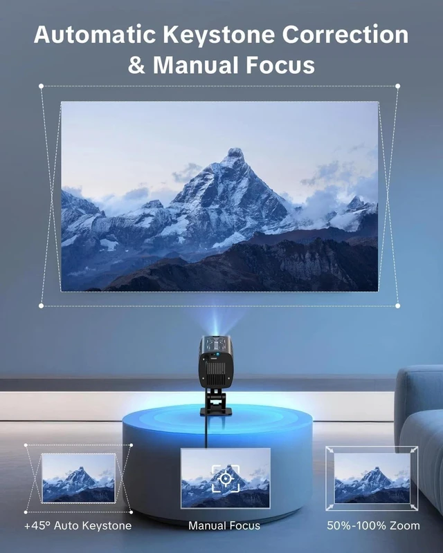 Alt view image 7 of 7 - O1 Projector 1080P 3D WiFi Bluetooth Netflix Video Home Theater Black