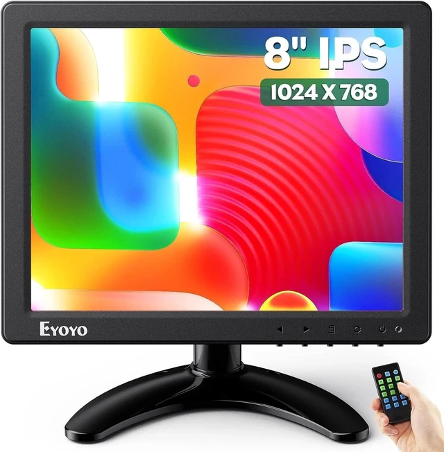 Main image of 8 Inch Second Monitor 1024x768 HDMI Monitor HDMI/VGA/AV/BNC CCTV Screen