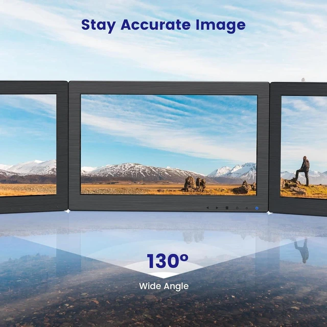 Alt view image 7 of 7 - Eyoyo 12" Small Monitor 1366x768 HDMI VGA Video Monitors for CCTV PC Raspbery Pi