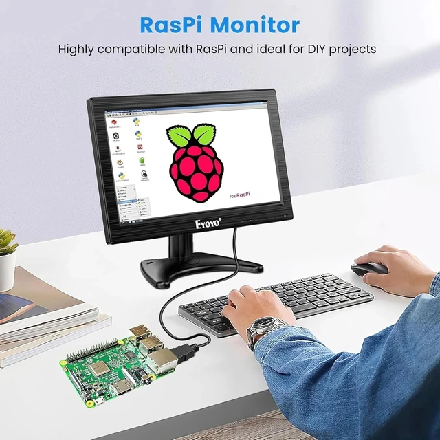 Alt view image 6 of 7 - Eyoyo Small Monitor VGA HDMI 12 In Secondary Monitor 1366x768 For Laptop PC CCTV