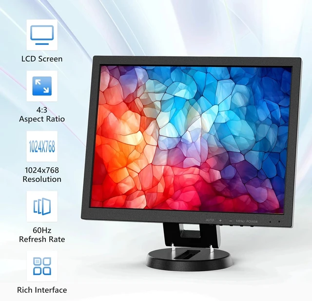 Alt view image 3 of 7 - 14 Inch LCD HDMI Monitor 1024x768 VGA Display Monitor for Security Cameras
