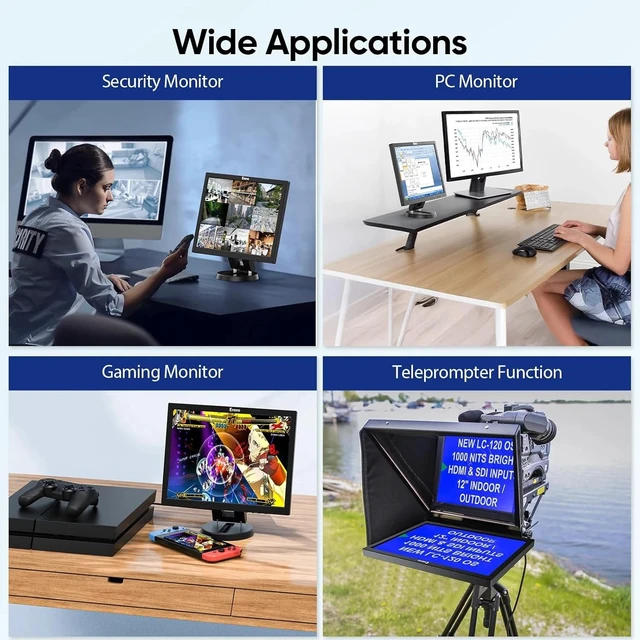 Alt view image 5 of 7 - 14 Inch LCD HDMI Monitor 1024x768 VGA Display Monitor for Security Cameras
