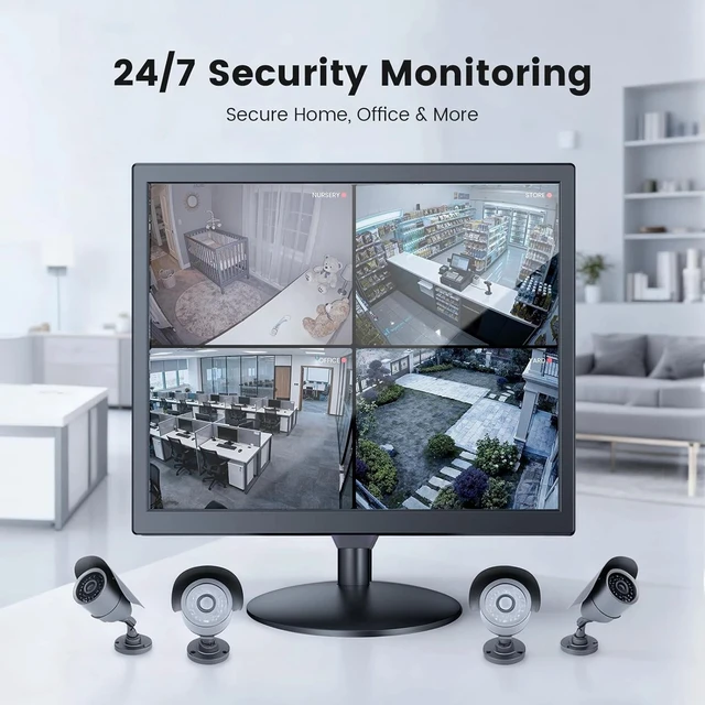 Alt view image 7 of 7 - 17" LCD Screen 1280x1024 HDMI/VGA/BNC Built-in Speakers Video CCTV Monitor
