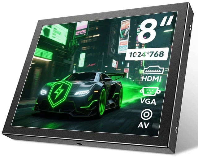 Main image of 8 Inch Monitor 1024x768 HDMI/VGA for CCTV/CCD/Security System/Car Backup Camera