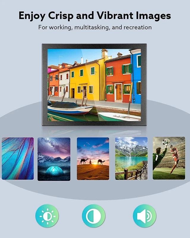 Alt view image 6 of 7 - 8 Inch Monitor 1024x768 HDMI/VGA for CCTV/CCD/Security System/Car Backup Camera