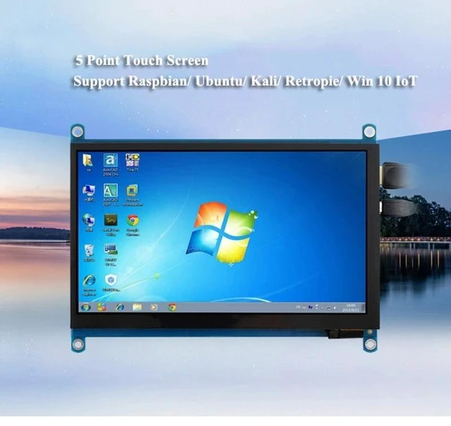 Main image of 7 Inch LCD HDMI Display Screen 1024x600 Touch Screen Monitor for Raspberry Pi