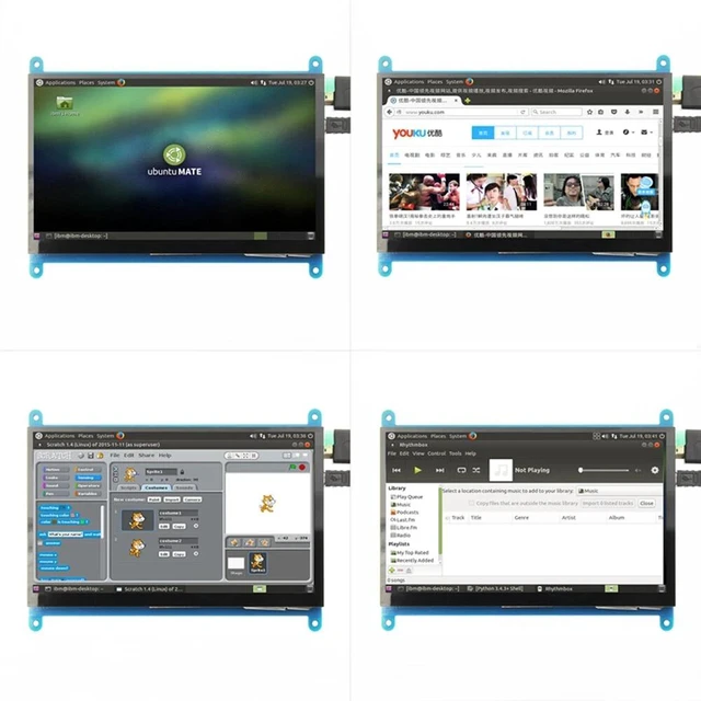 Alt view image 3 of 7 - 7 Inch LCD HDMI Display Screen 1024x600 Touch Screen Monitor for Raspberry Pi