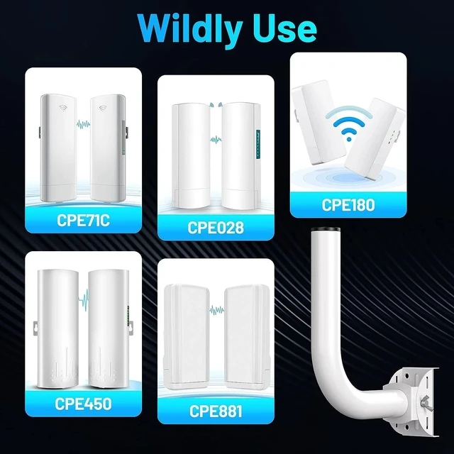 Alt view image 7 of 7 - Ueevii Wireless Bridge Bracket Mount Pole Wall-Mount for Outdoor AP Bridge CPE