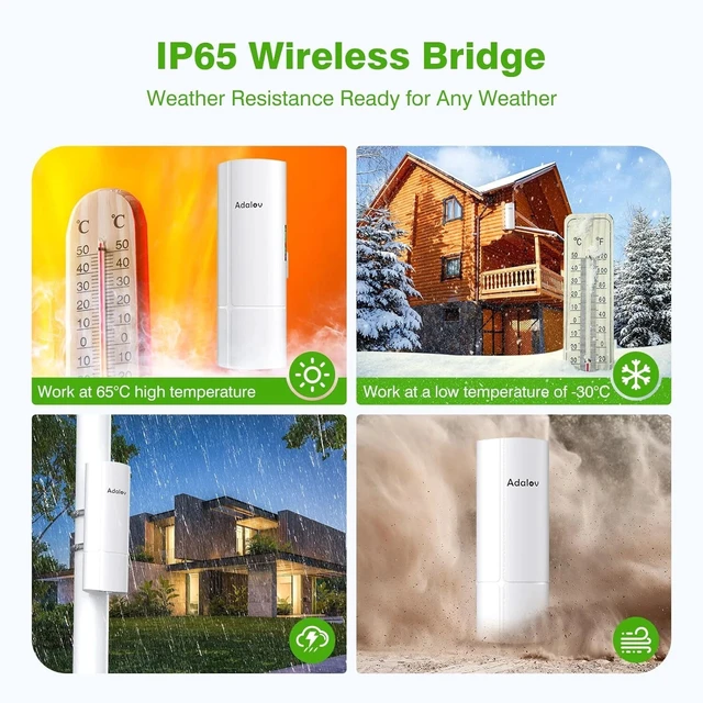 Alt view image 3 of 7 - Gigabit WiFi Bridge 5.8G High Speed Long Range Point-to-Multipoint Expansion POE