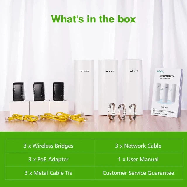 Alt view image 7 of 7 - Gigabit WiFi Bridge 5.8G High Speed Long Range Point-to-Multipoint Expansion POE