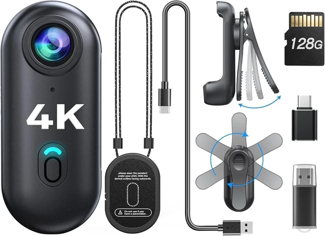 Main image of HD 4K Portable Police wearable Cam Mini Body Camera w/ Audio Record 128G
