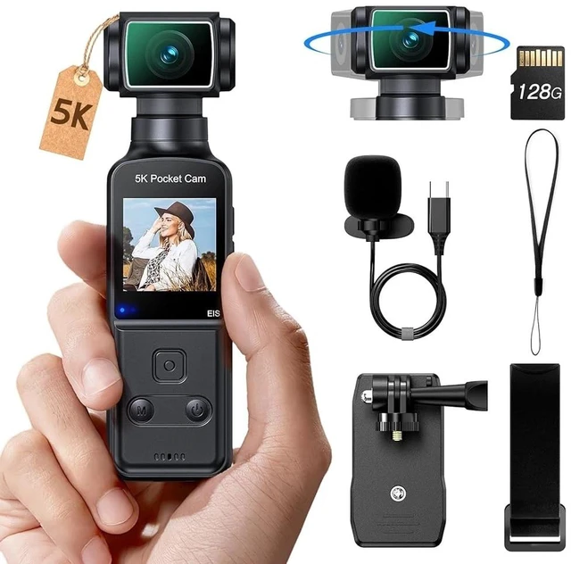 Main image of BOBLOV 4K Video Camera Vlogging Cam External Mic Support 128G 270° Rotating Lens