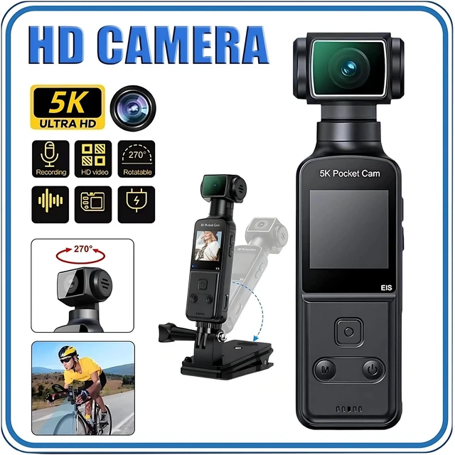 Alt view image 3 of 7 - BOBLOV 4K Video Camera Vlogging Cam External Mic Support 128G 270° Rotating Lens