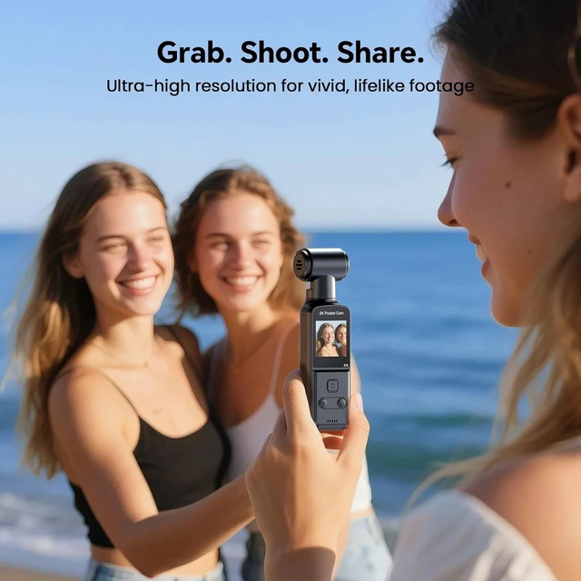 Alt view image 6 of 7 - BOBLOV 4K Video Camera Vlogging Cam External Mic Support 128G 270° Rotating Lens