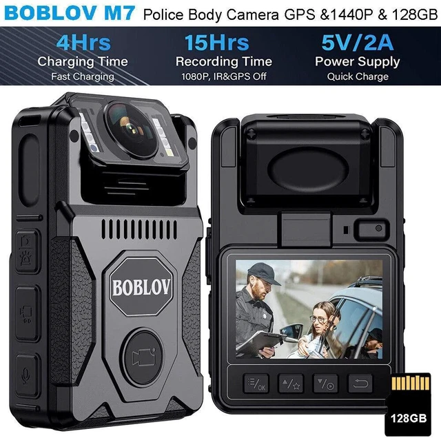 Main image of BOBLOV M7 128GB GPS Body Camera Police Camcorder with Audio 1440P Body Worn Cam