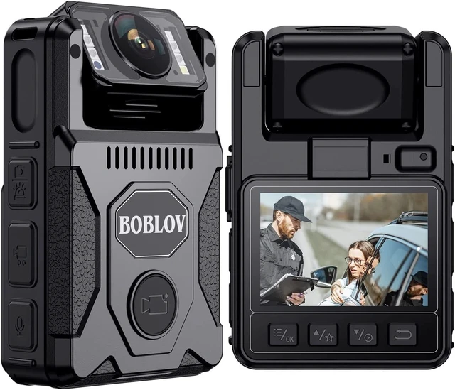 Alt view image 3 of 7 - BOBLOV M7 128GB GPS Body Camera Police Camcorder with Audio 1440P Body Worn Cam