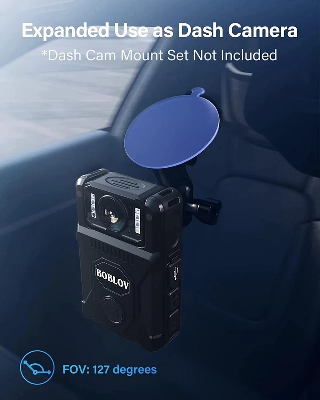 Alt view image 5 of 7 - BOBLOV M7 128GB GPS Body Camera Police Camcorder with Audio 1440P Body Worn Cam