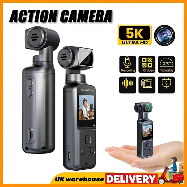 Main image of Vlogging Camera 4K Body Camera 270° Rotating Lens 128GB EIS Stabilization