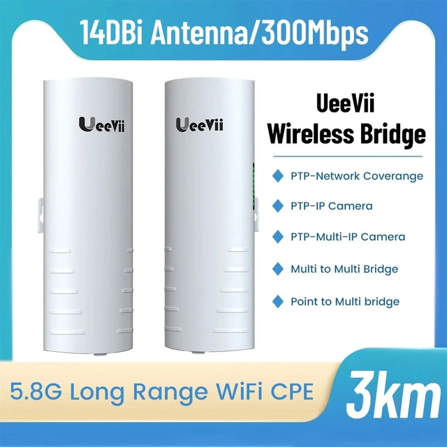 Alt view image 3 of 7 - Outdoor Wireless Bridge UeeVii CPE452 Point to Point WiFi CPE Network Extend 3KM