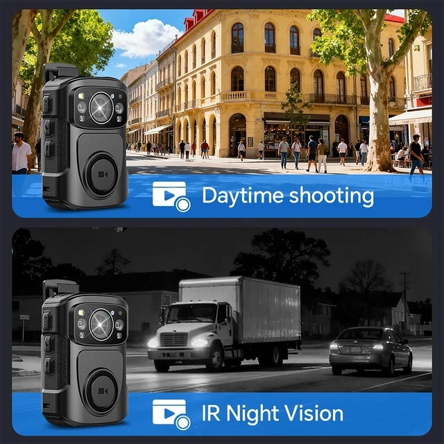 Alt view image 6 of 7 - BOBLOV Body Camera B4K5 4K GPS Night Vision Police Audio Video Recorder 128GB