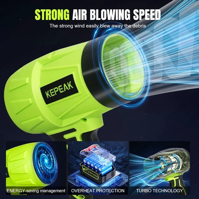 Alt view image 3 of 7 - 180000RPM Portable Turbo Fan Dust Cleaner Blower Leaf Blower Cordless Handheld