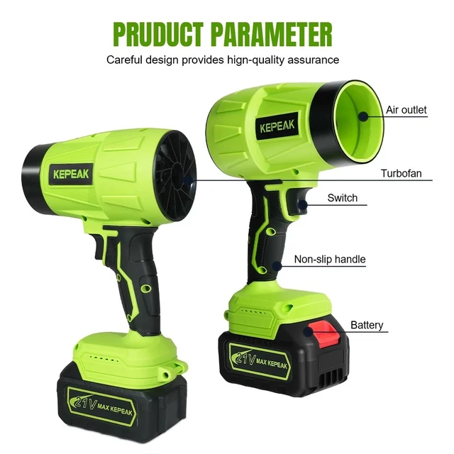 Alt view image 5 of 7 - 180000RPM Portable Turbo Fan Dust Cleaner Blower Leaf Blower Cordless Handheld