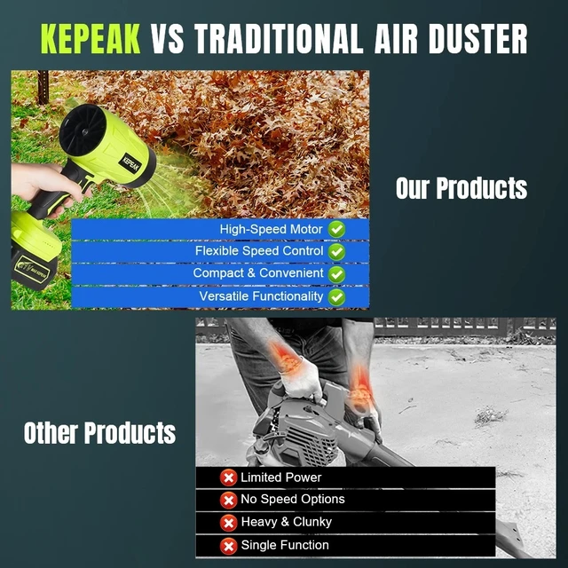 Alt view image 7 of 7 - 180000RPM Portable Turbo Fan Dust Cleaner Blower Leaf Blower Cordless Handheld