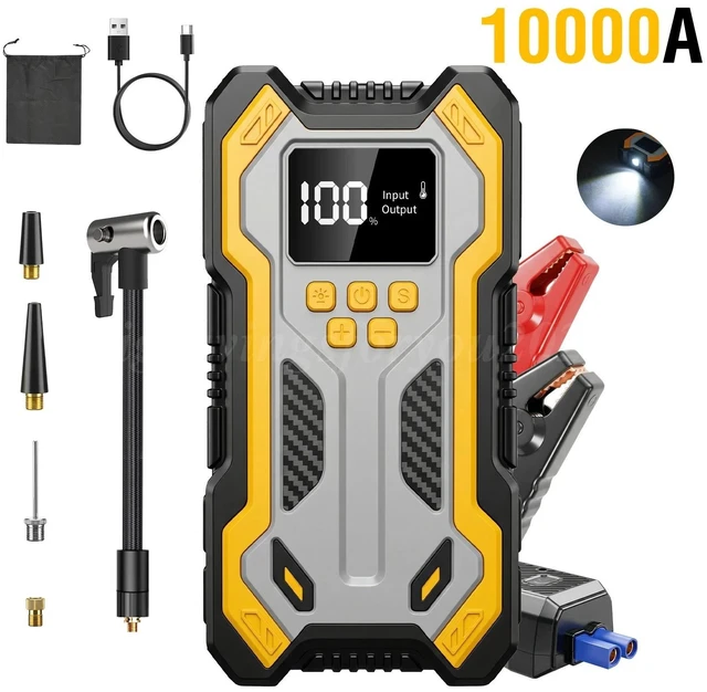 Main image of 10000A Car Jump Starter w/ Air compressor Booster Jumper Power Bank Car Battery