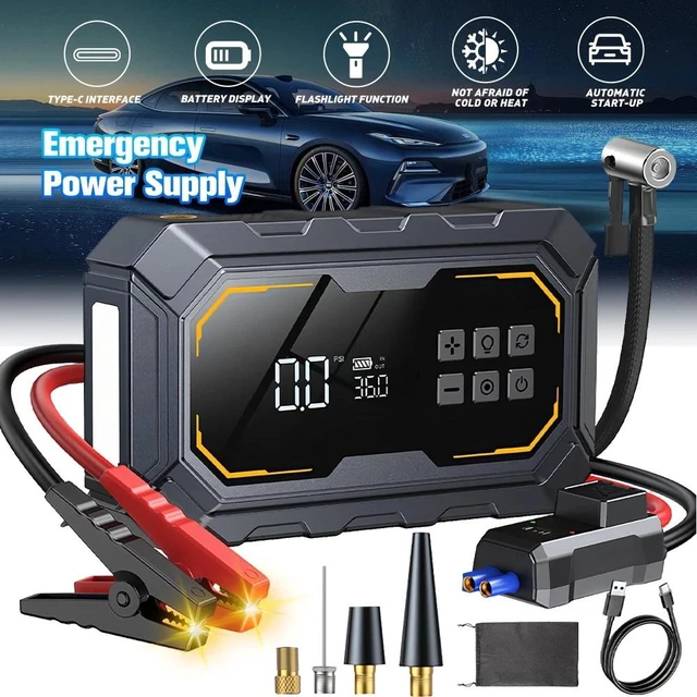 Main image of Car Jump Starter 10000A with Air Compressor Portable Battery Booster Power Bank