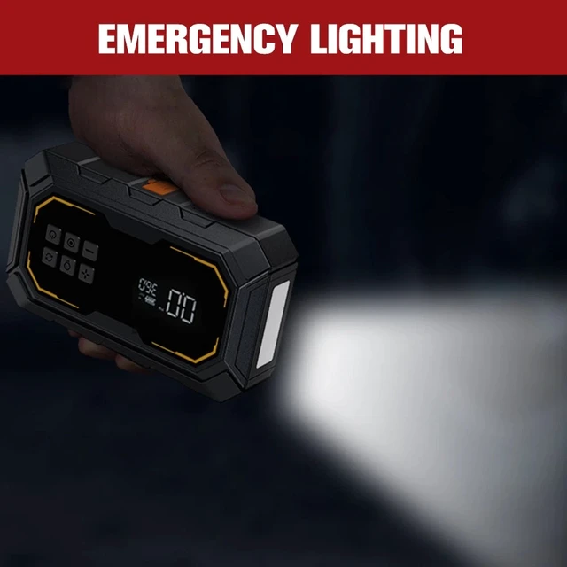 Alt view image 7 of 7 - Car Jump Starter 10000A with Air Compressor Portable Battery Booster Power Bank