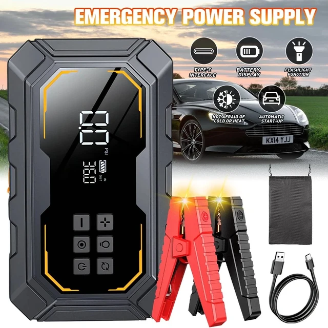 Alt view image 2 of 7 - Car Jump Starter 10000A with Air Compressor Portable Battery Booster Power Bank