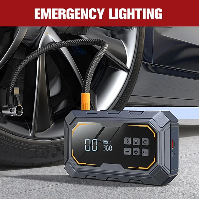 Alt view image 5 of 7 - Car Jump Starter 10000A with Air Compressor Portable Battery Booster Power Bank