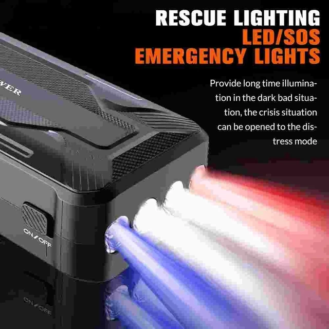 Alt view image 7 of 7 - 99800mAh Car Jump Starter Booster Jumper Box Power Bank Battery Charger Portable