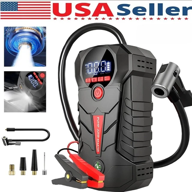 Main image of 8000A Car Jump Starter with Air compressor Booster Jumper Power Bank Car Battery