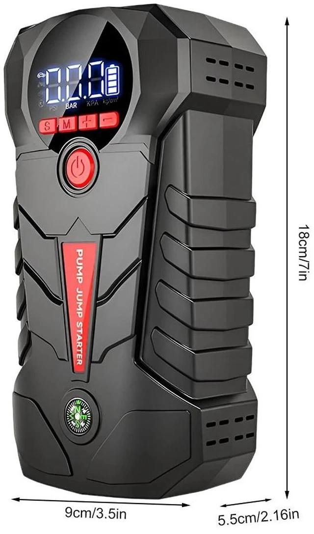 Alt view image 2 of 7 - 8000A Car Jump Starter with Air compressor Booster Jumper Power Bank Car Battery