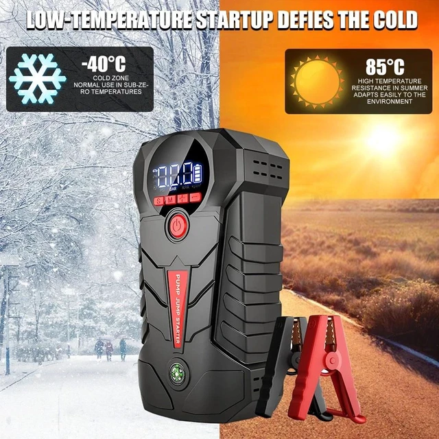 Alt view image 7 of 7 - 8000A Car Jump Starter with Air compressor Booster Jumper Power Bank Car Battery