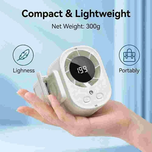 Alt view image 4 of 7 - Portable Car Clip on Fan LED Display 360° Air Conditioner Mini Fan Rechargeable