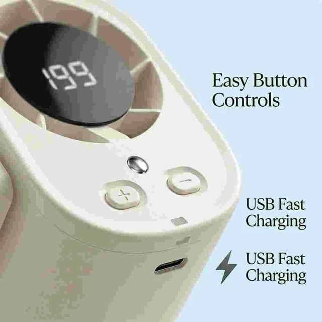 Alt view image 7 of 7 - Portable Car Clip on Fan LED Display 360° Air Conditioner Mini Fan Rechargeable