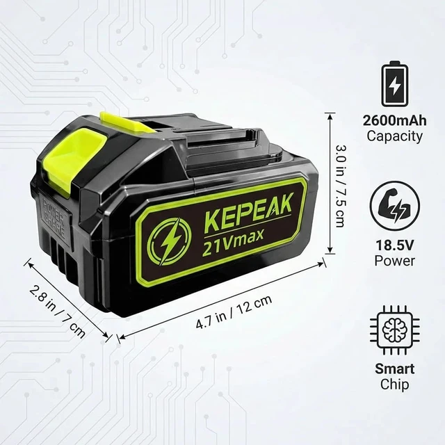 Alt view image 3 of 7 - 21VBattery High Capacity Replacement Lithium-Ion Battery for Cordless Power Tool